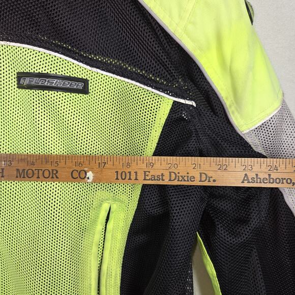 Vtg Fieldsheer Jacket Mens XL Neon Green Padded Motorcycle Biking Coat Road Rash - Picture 6 of 13